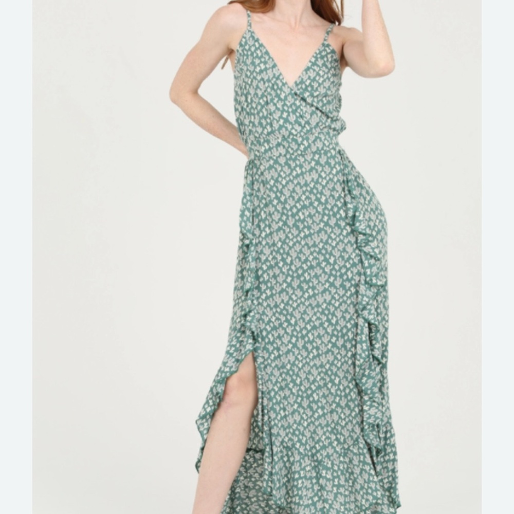 Angie Green Floral Maxi Dress